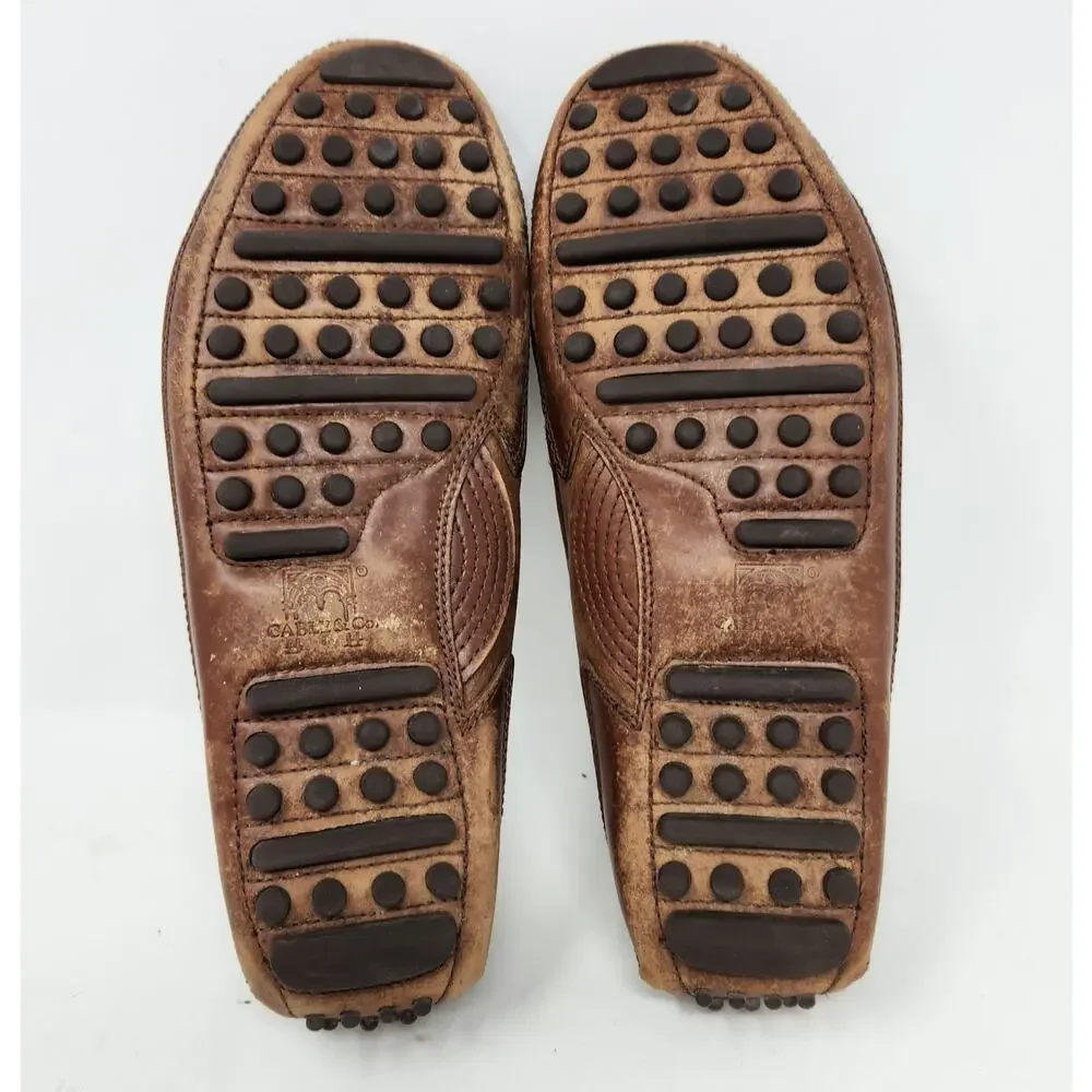 Cable & Co. Vintage Brown Leather Woven Tassels Brazil Slip On Loafers 11 D